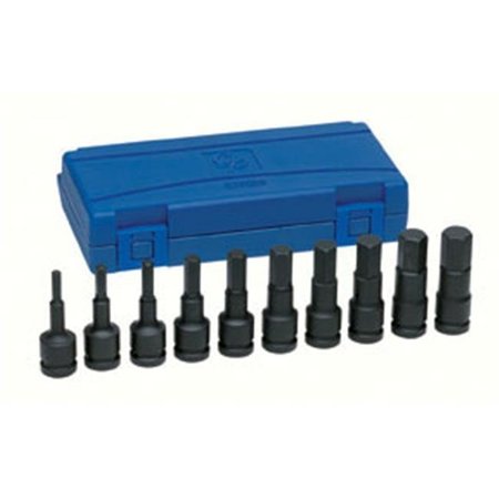 GREY PNEUMATIC Grey Pneumatic 1498MH 0.5 in. Drive 10 Piece Metric Hex Driver Set GRY-1498MH